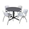 Cain Cain Round Table & Chair Set, Wood, Metal, Plastic Top, Grey TB48RNDGY47GY - alternate 1
